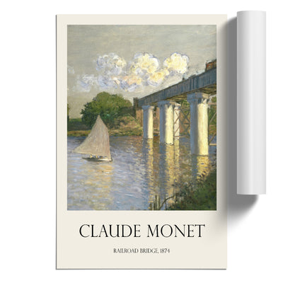 Railroad Bridge, Argenteuil Print By Claude Monet