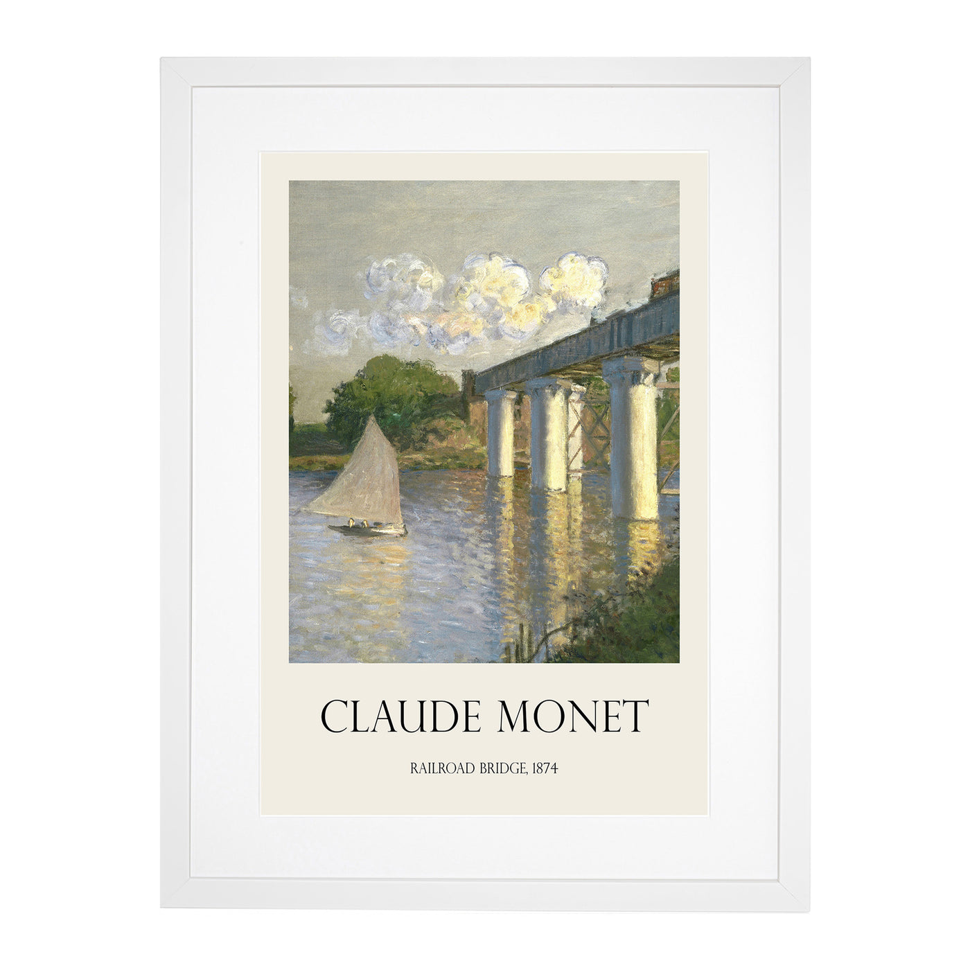 Railroad Bridge, Argenteuil Print By Claude Monet