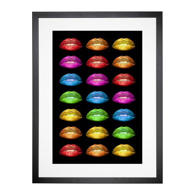 Rainbow Lips Black Framed Print Main Image