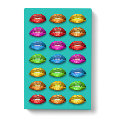 Rainbow Lips Teal Canvas Print Main Image