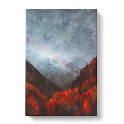 Rainbow Over The Mountains In Italy Painting Canvas Print Main Image