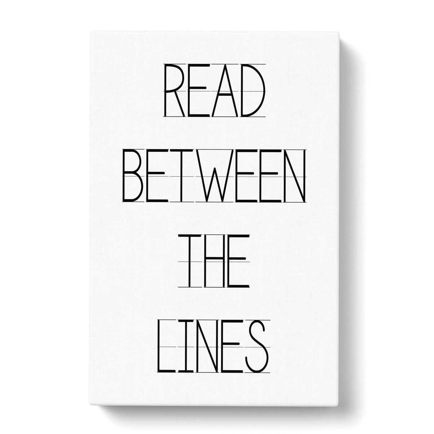 Read Between The Lines Typography Canvas Print Main Image