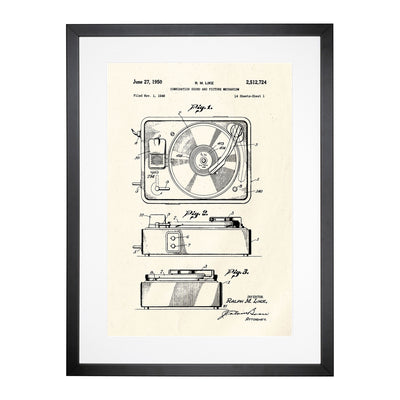 Record Player Patent Framed Print Main Image