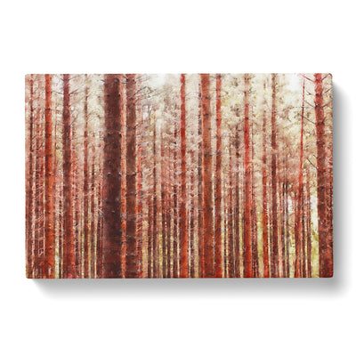 Red Forest In The Autumn Painting Canvas Print Main Image
