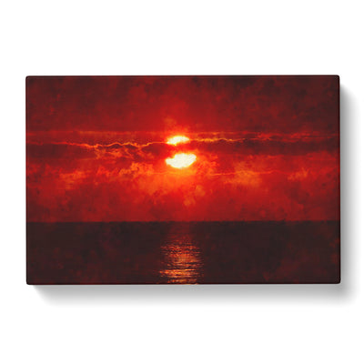 Red Sunset Painting Canvas Print Main Image