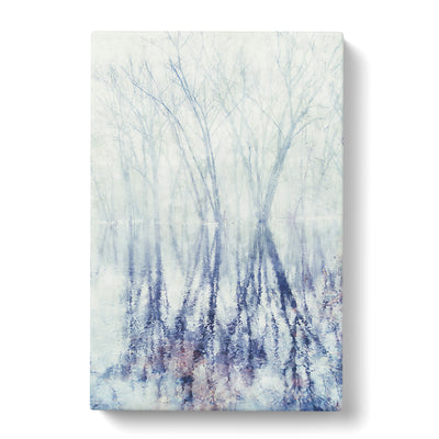 Reflection Of Trees In A Forest Painting Canvas Print Main Image