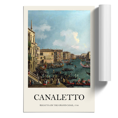 Regatta On The Grand Canal Print By Giovanni Canaletto