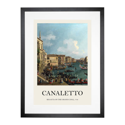 Regatta On The Grand Canal Print By Giovanni Canaletto Framed Print Main Image