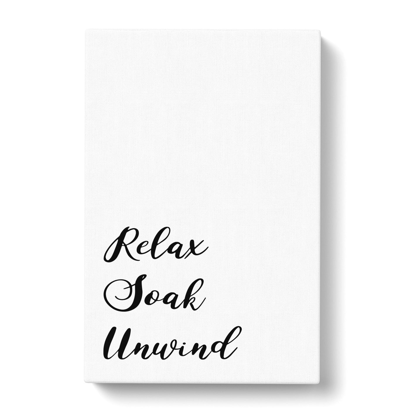 Relax Soak Unwind Typography Canvas Print Main Image