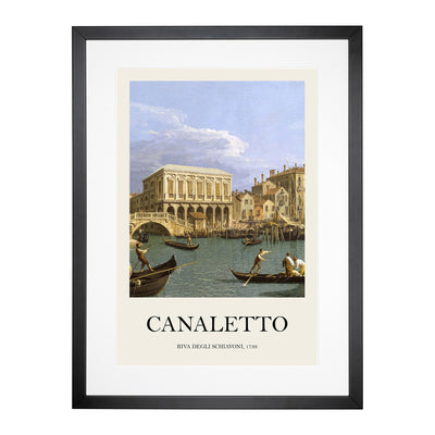 Riva Degli Schiavoni In Venice Print By Giovanni Canaletto Framed Print Main Image