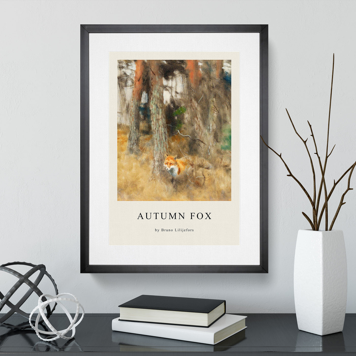 Roaming Fox Print By Bruno Liljefors