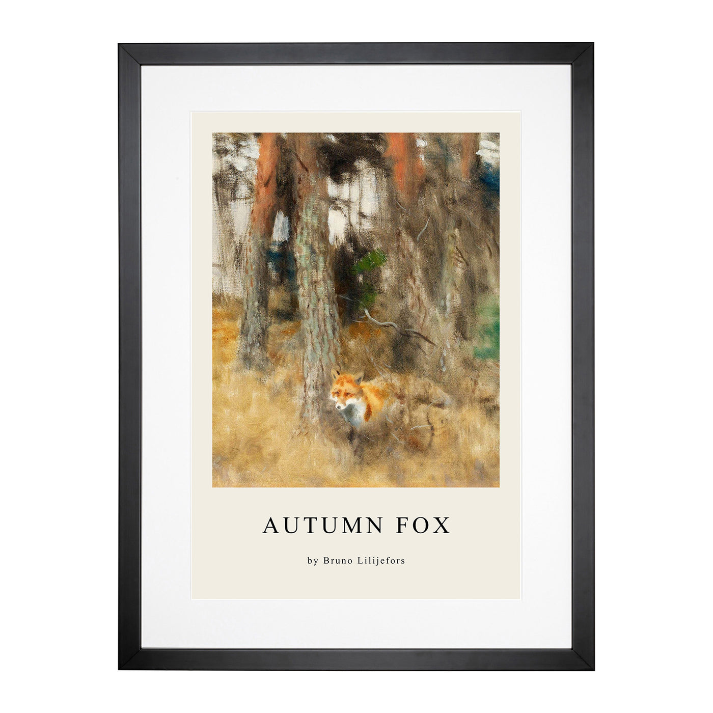 Roaming Fox Print By Bruno Liljefors Framed Print Main Image