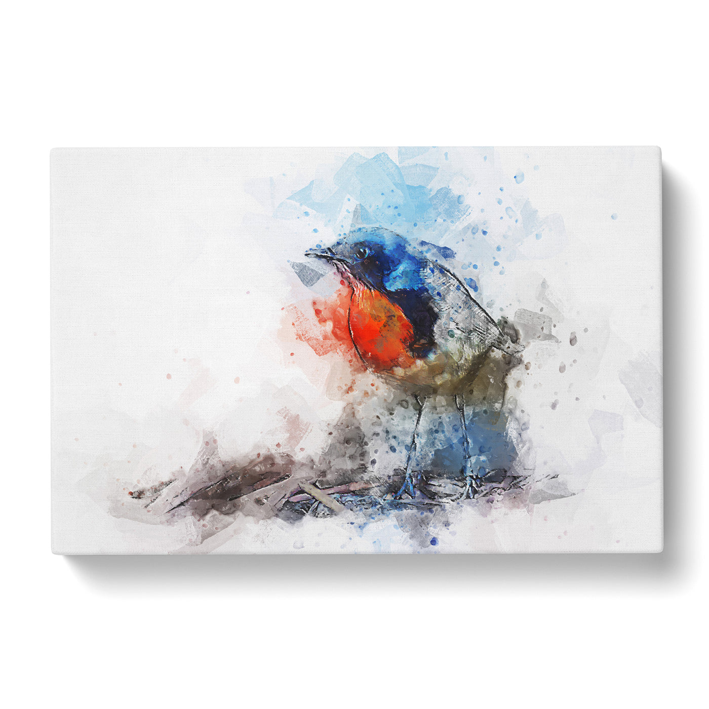 Robin Bird In Abstract Canvas Print Main Image