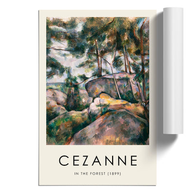 Rocks In The Forest Print By Paul Cezanne