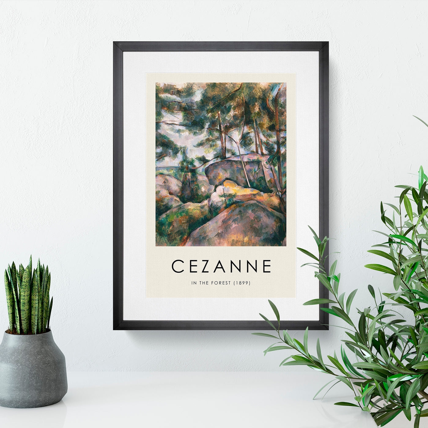 Rocks In The Forest Print By Paul Cezanne