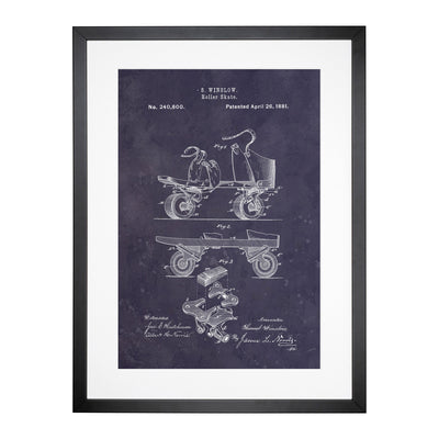 Roller Skate Patent Dark Framed Print Main Image