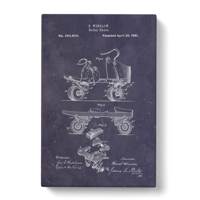 Roller Skate Patent Dark Canvas Print Main Image