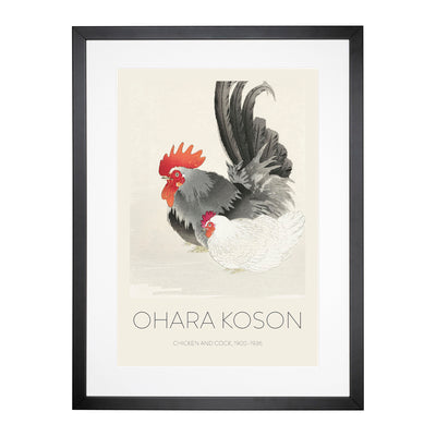 Rooster & Hen Print By Ohara Koson Framed Print Main Image