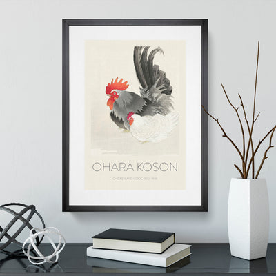 Rooster & Hen Print By Ohara Koson