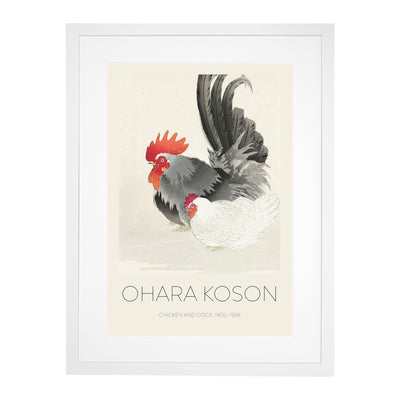 Rooster & Hen Print By Ohara Koson