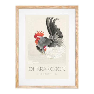 Rooster & Hen Print By Ohara Koson