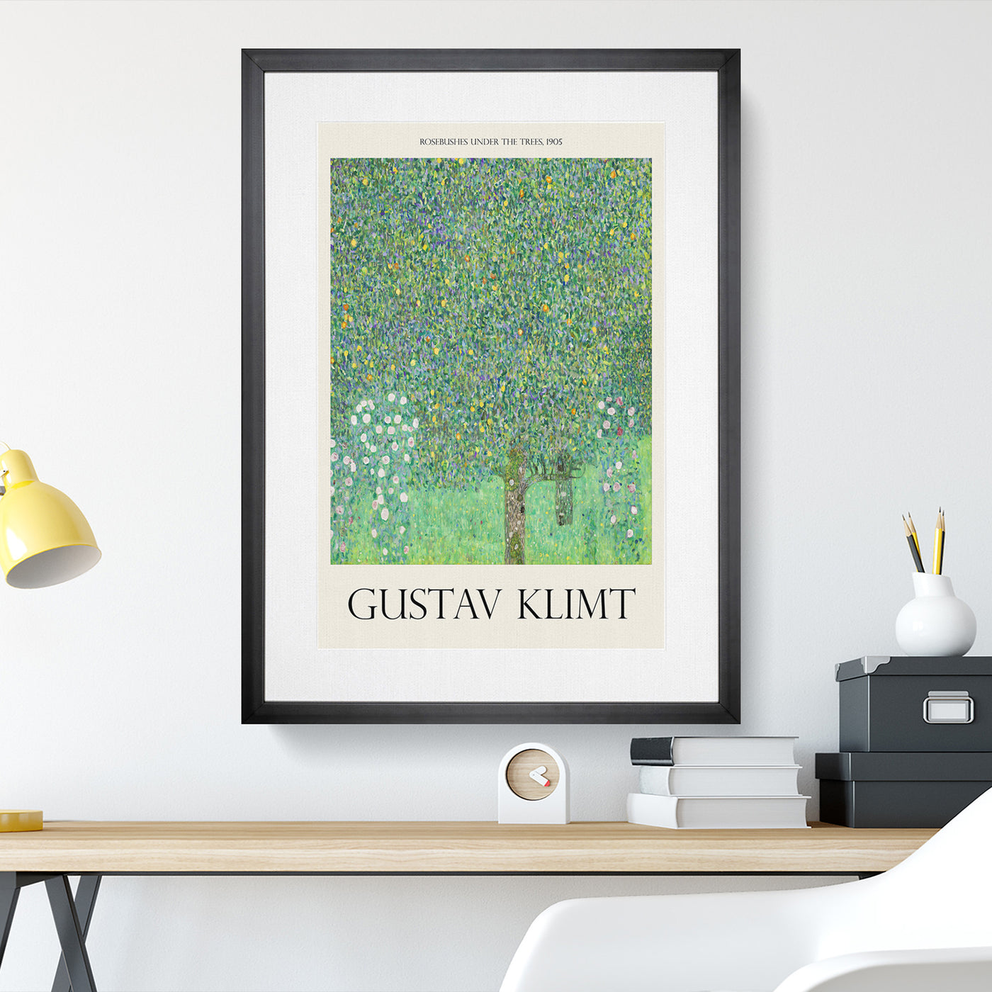 Rosebushes Under The Trees Print By Gustav Klimt