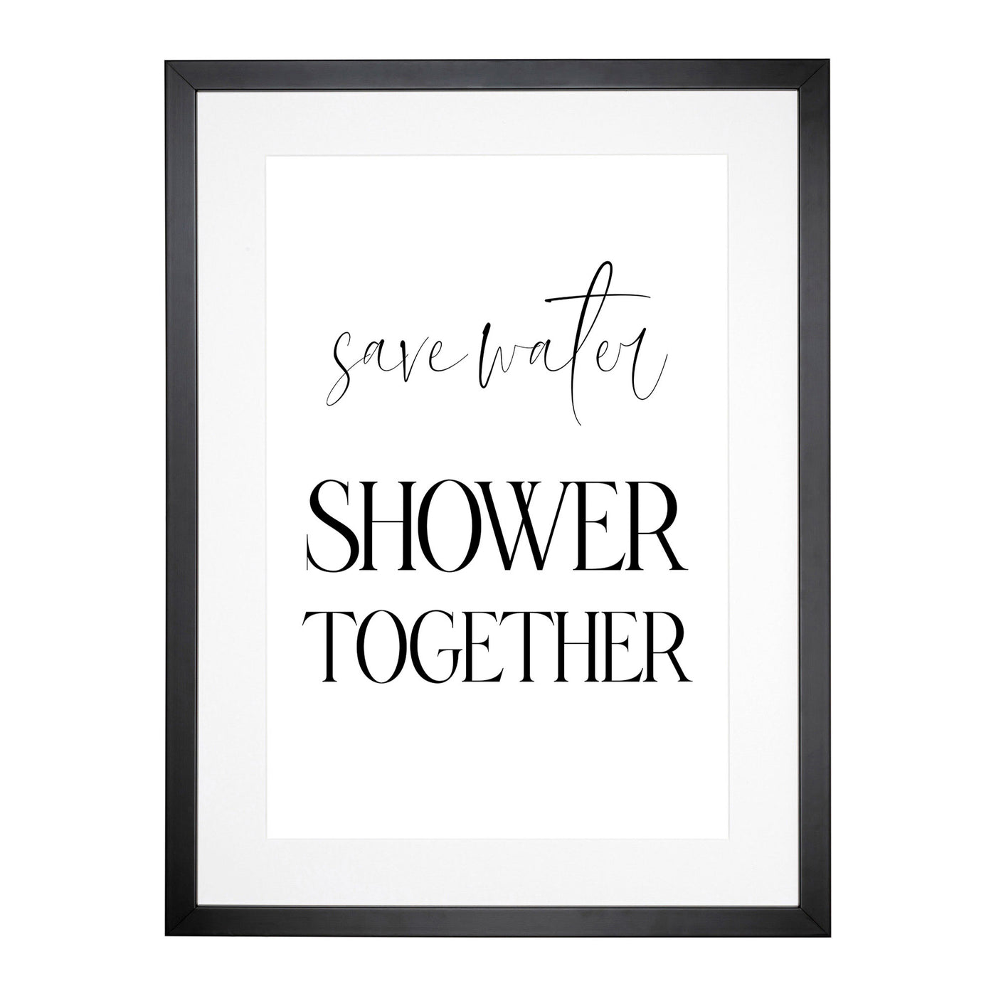 Save Water Typography Framed Print Main Image