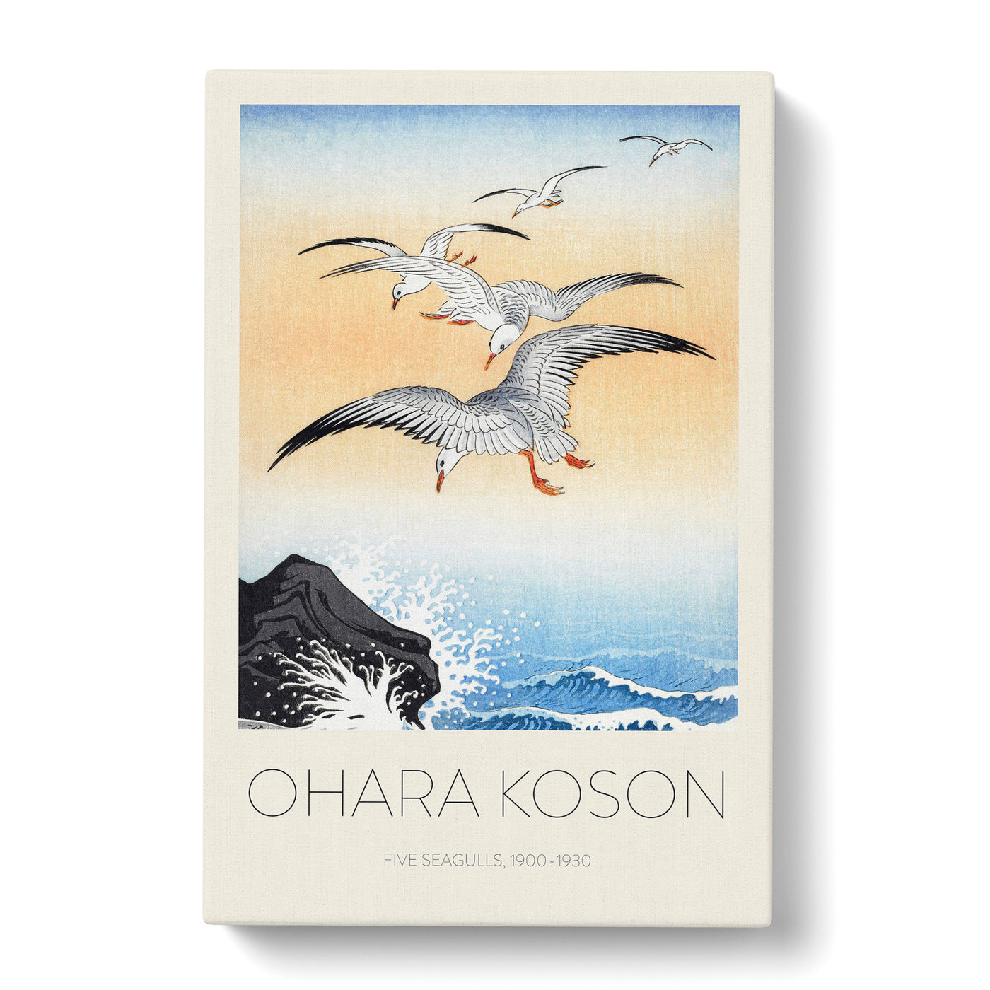 Seagulls Above The Sea Print By Ohara Koson Canvas Print Main Image