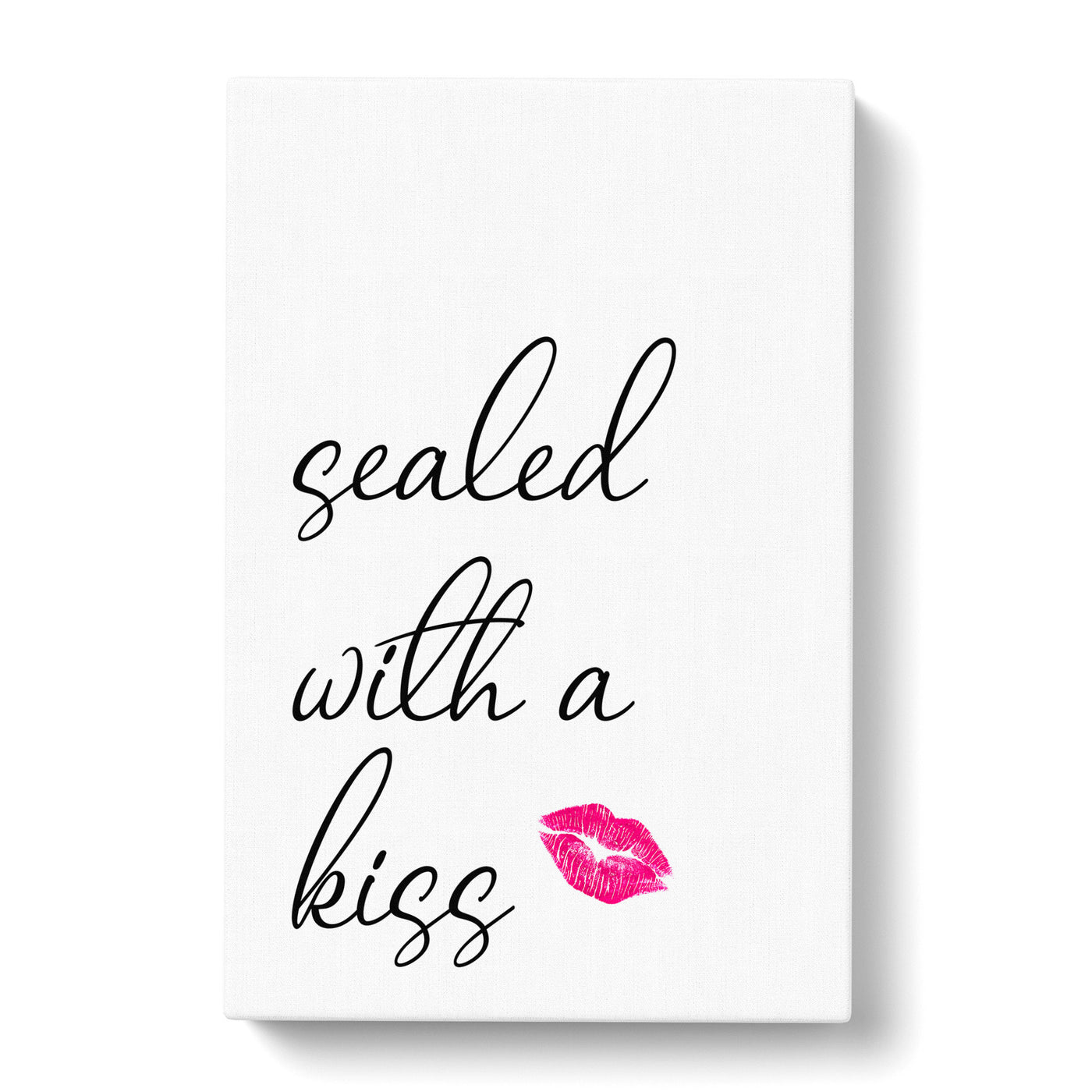 Sealed With A Kiss Typography Canvas Print Main Image