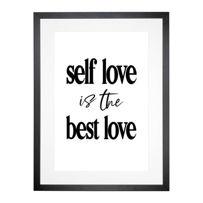 Self Love Typography Framed Print Main Image