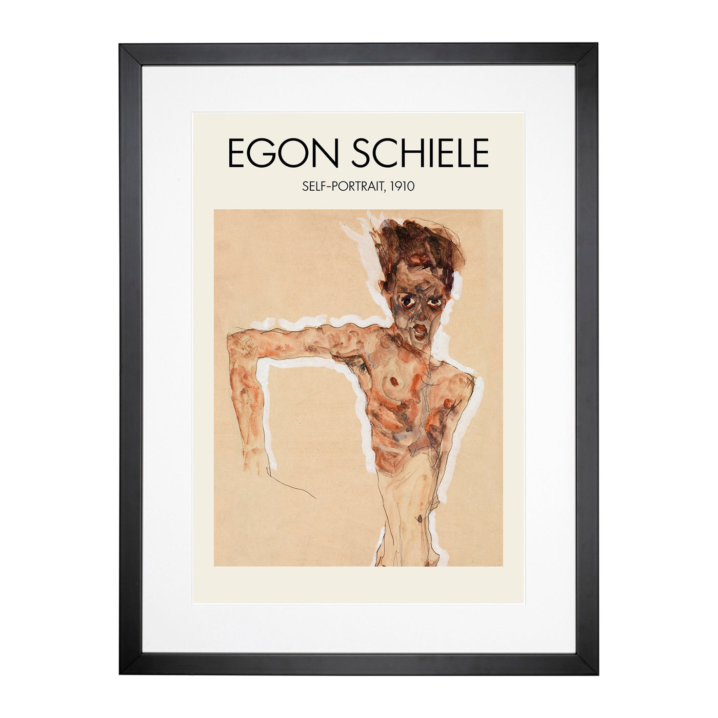 Self Portrait Print By Egon Schiele Framed Print Main Image