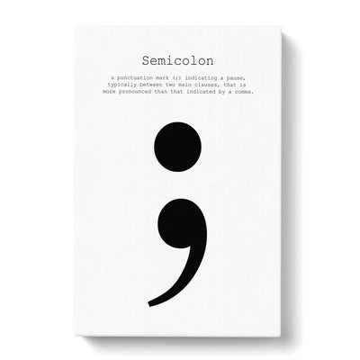 Semicolon Typography Canvas Print Main Image