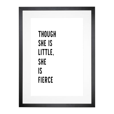 She Is Fierce Typography Framed Print Main Image