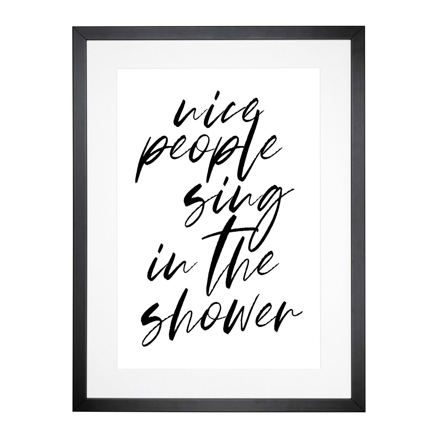 Sing In The Shower Typography Framed Print Main Image