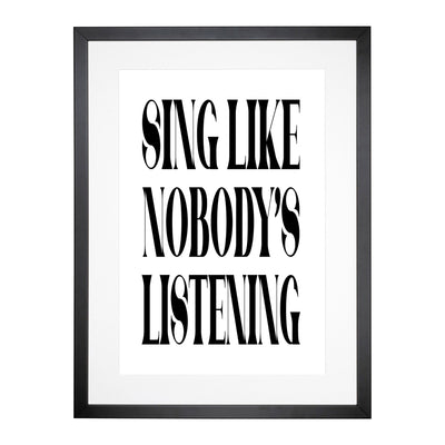 Sing Typography Framed Print Main Image
