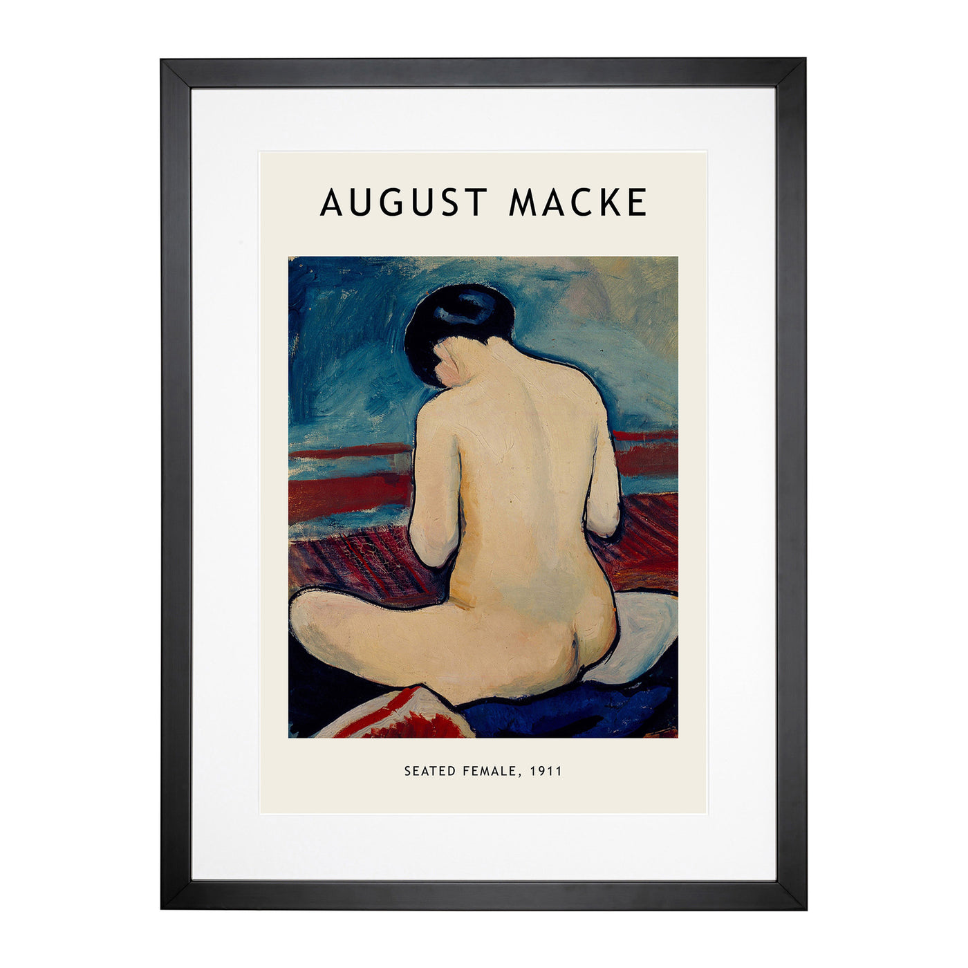 Sitting Nude Print By August Macke Framed Print Main Image