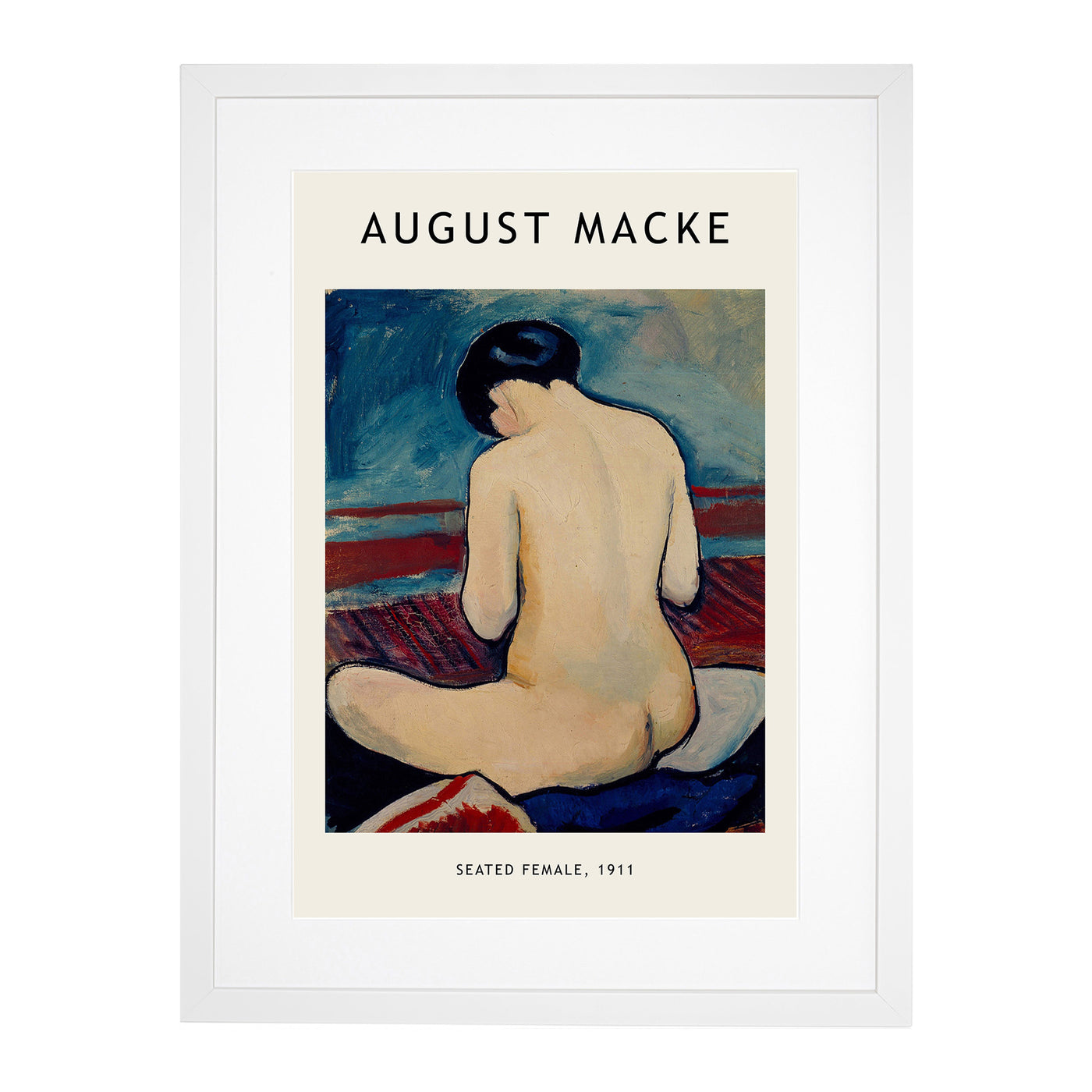 Sitting Nude Print By August Macke