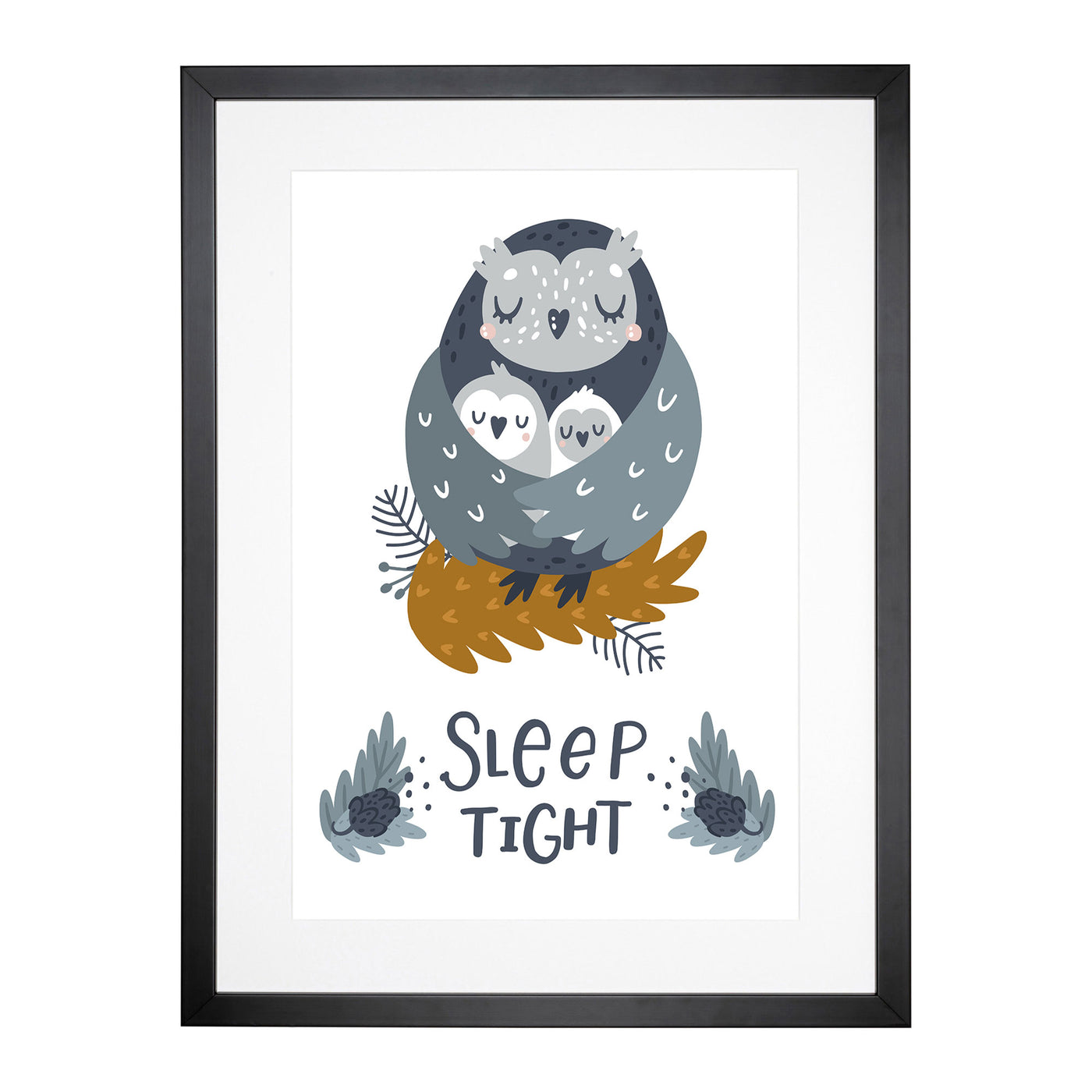 Sleep Tight Owl Typography Framed Print Main Image