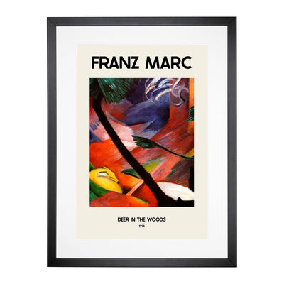 Sleeping Deer In The Forest Print By Franz Marc Framed Print Main Image