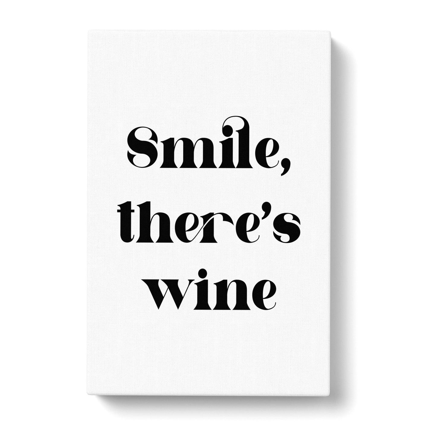Smile There's Wine Typography Canvas Print Main Image