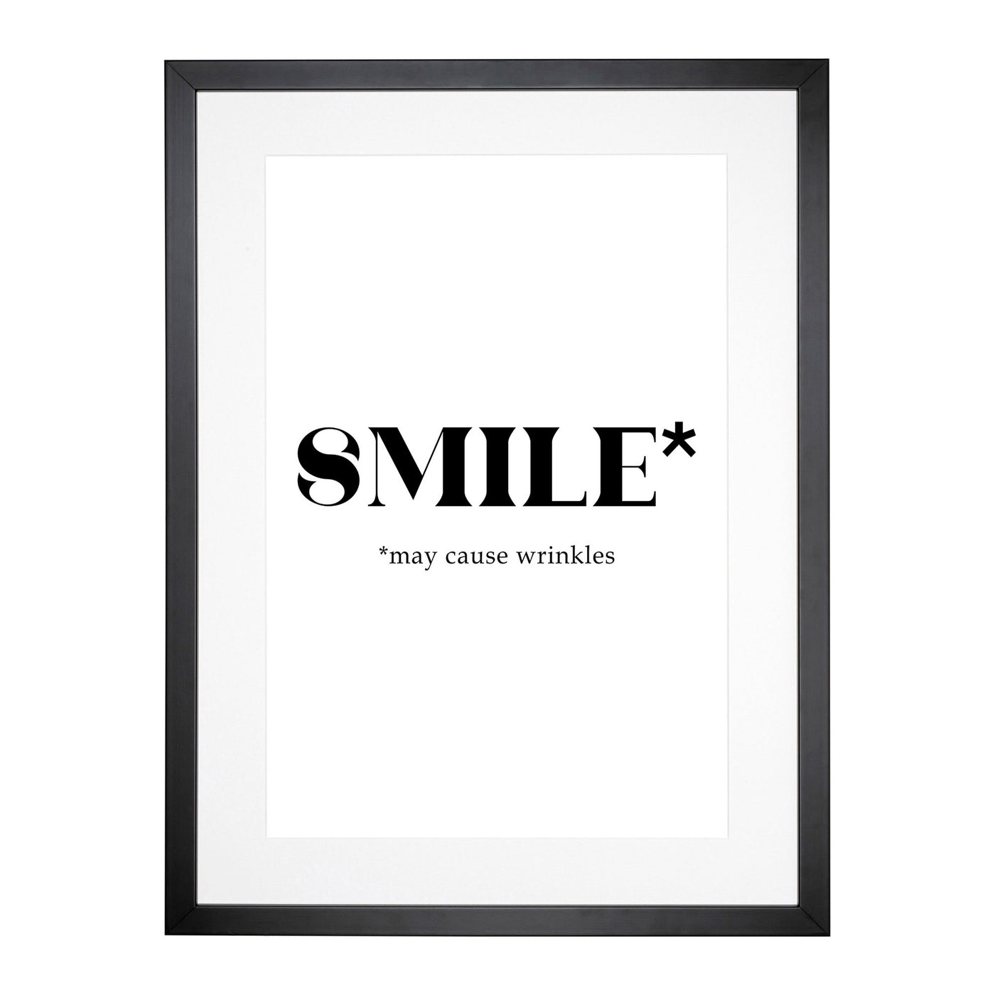 Smile Typography Framed Print Main Image