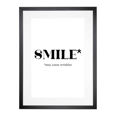 Smile Typography Framed Print Main Image