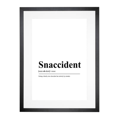 Snaccident Typography Framed Print Main Image