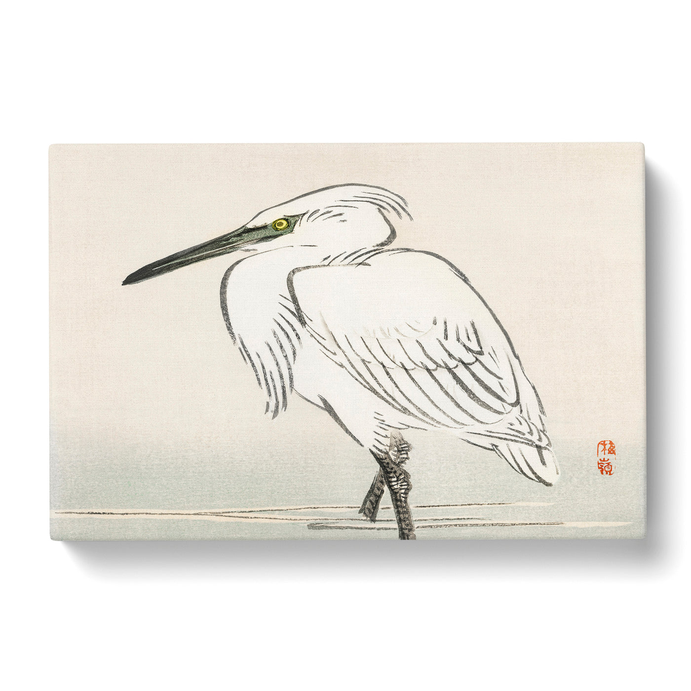 Snowy Egret By Kono Bairei Canvas Print Main Image