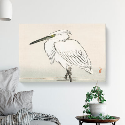 Snowy Egret By Kono Bairei