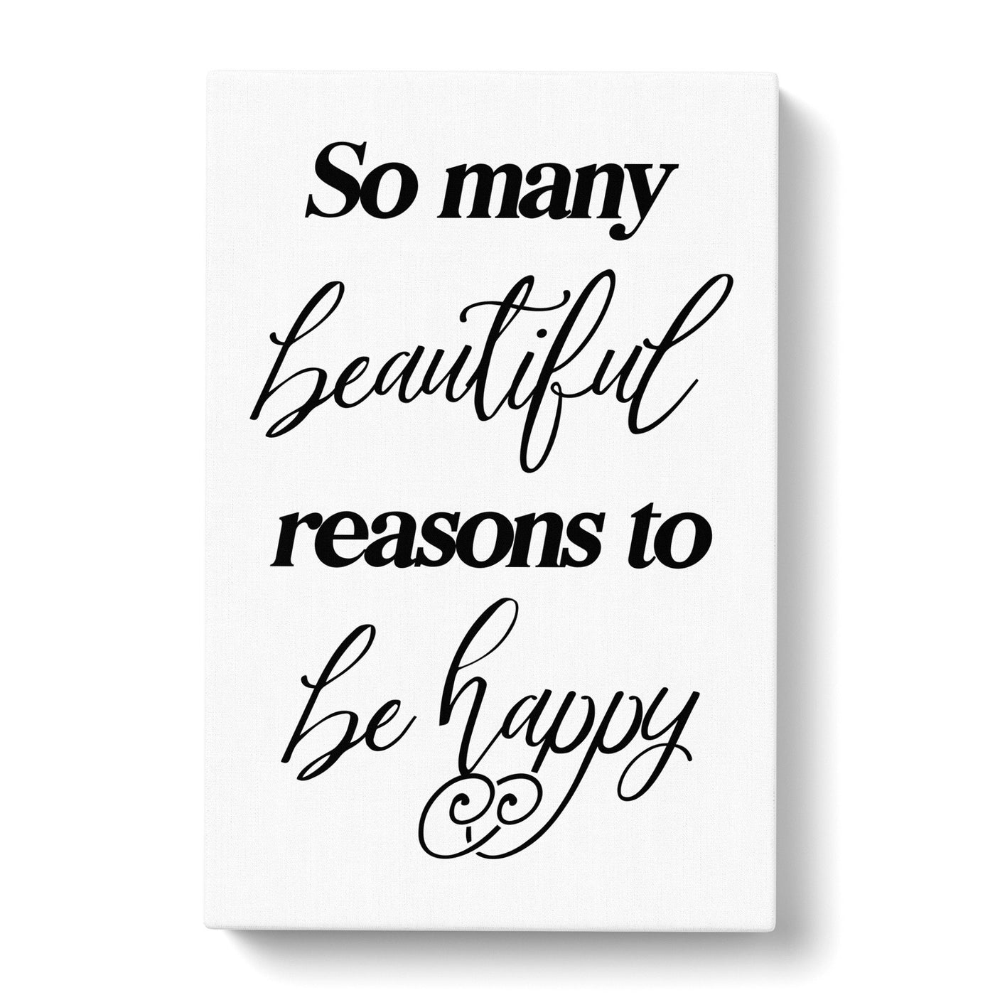 So Many Beautiful Reasons Typography Canvas Print Main Image