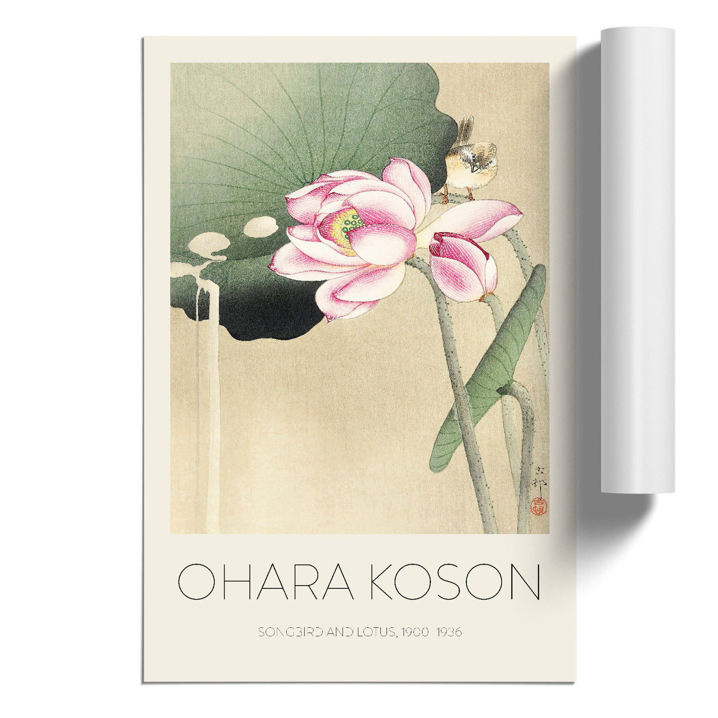 Songbird & Lotus Print By Ohara Koson