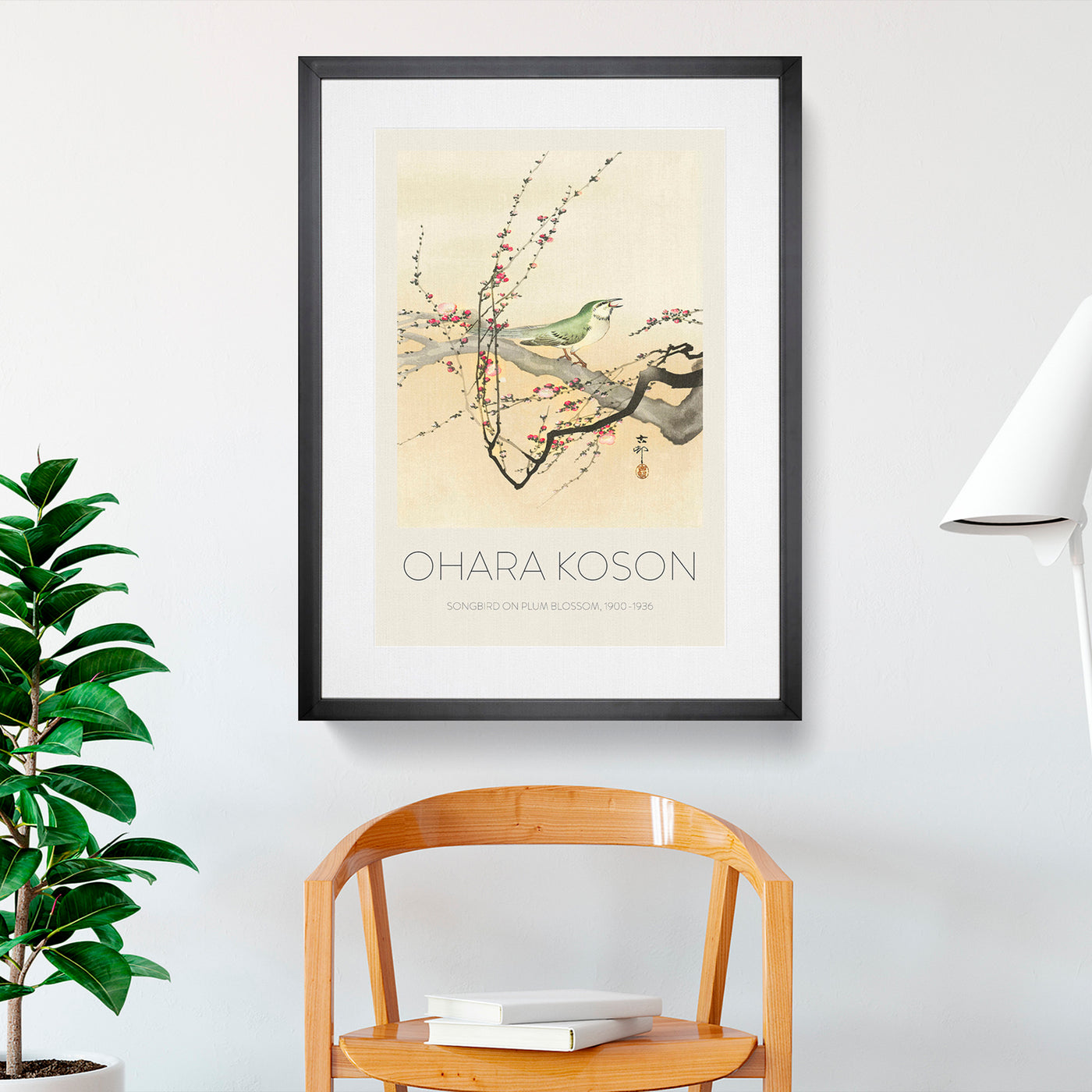 Songbird In A Plum Blossom Tree Print By Ohara Koson