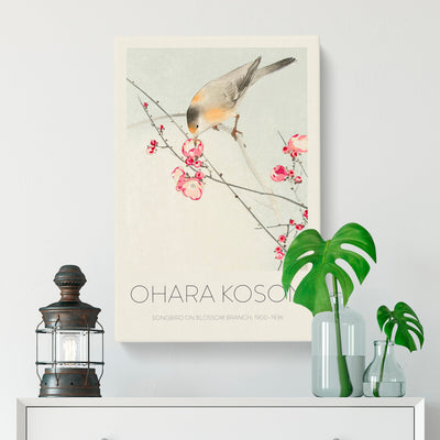 Songbird On A Blossom Branch Print By Ohara Koson