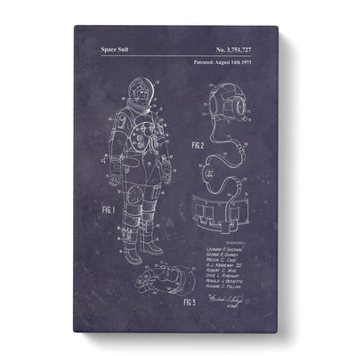 Space Suit Patent Dark Canvas Print Main Image